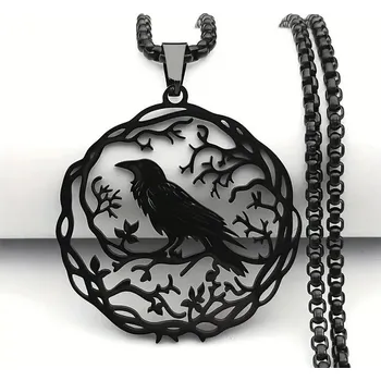 Řetízek Náhrdelník a přívěšek s havranem