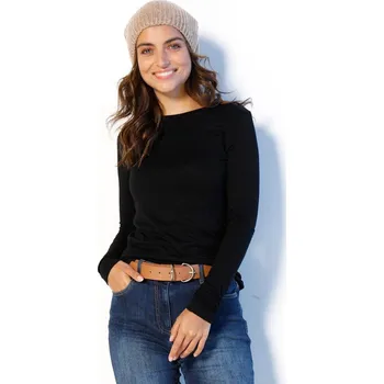 Dámské tričko Strečové tričko s kulatým výstřihem černá 50