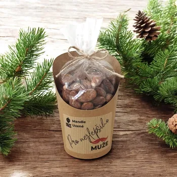 Nutworld.cz Mandle "Uzené" v celofánku a kelímku 180g - PRO NEJLEPŠÍHO MUŽE