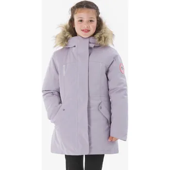Dívčí oblečení QUECHUA Dívčí zimní turistická nepromokavá hřejivá parka NH 900 10 LET FIALOVÁ