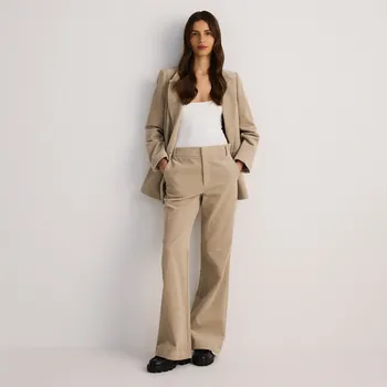 Reserved - Manšestrové zvonové kalhoty - béžová - 8415B-08X - 8415B-08X-L