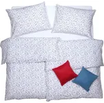 SCANquilt povlečení KREP suchomilka bílomodročervená 140 x 200/70 x 90 cm