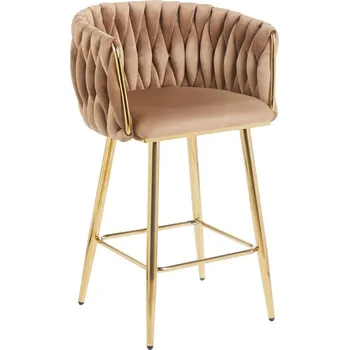 Barová židle Barová židle velvet cappuccino zlatý rám H7-FXJG G