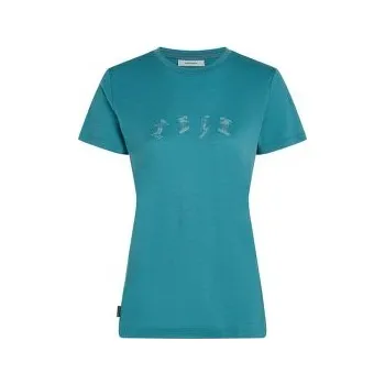 Dámské tričko Icebreaker Merino 150 Tech Lite SS Tee Snow Day Women TOPAZ modrá S