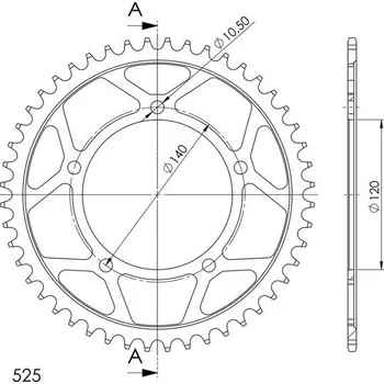 Řetězová sada pro motocykl SUPERSPROX Řetězová rozeta SUPERSPROX RFE-1792:48-BLK černý 48 zubů, 525