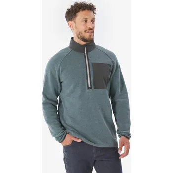 Pánský svetr QUECHUA Pánský turistický svetr NH 500 M MODRÁ|ZELENÁ|ŠEDÁ