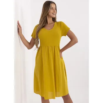 Dámské šaty ITALY MODA Šaty -DHJ-SK-25370.85 - výprodej Barva: Žlutá, Velikost: UNI