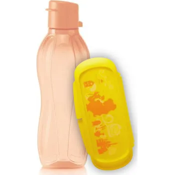 Přepravka na jídlo Sada Eco+ Voděnka 500 ml, lososová s pítkem + Svačinka Disney Bella