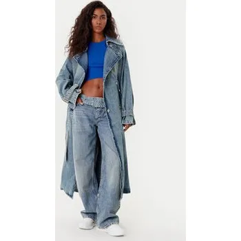 Dámský kabát HUGO Trenčkot Garena 50541545 Modrá Oversize XS