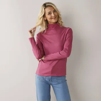 Dámské tričko Tričkový rolák švestková 34/36