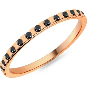 Prsten Dámský snubní prsten s černými diamanty 1,5 mm, růžové zlato IZKR024R-F-B + dárkové balení LUXUS zdarma