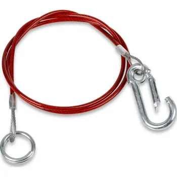 Autodoplněk CARBEST Bezpečností ocelové lano s kroužkem a karabinou - délka 1 m