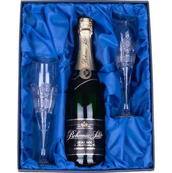 Sklenice ONTE CRYSTAL Bohemia Sekt Demi Sec se skleničkami 150ml, Klasika Šampus set - počet skleniček: 4 broušené skleničky