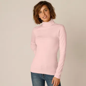 Tričko se stojáčkem, bio bavlna růžová pudrová 42/44