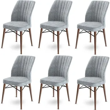 Jídelní židle Sada jídelních židlí Flex Grey and Brown, 6 ks, šedá