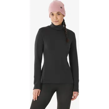 Pánské tričko WEDZE Dámský spodní rolák z vlny merino hřejivý BL 500 Woolneck XS ČERNÁ