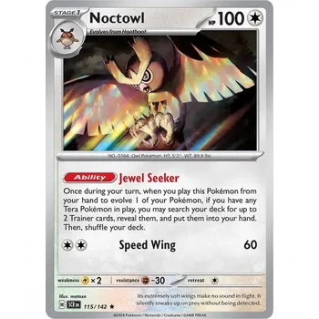 Karetní hra Noctowl 115/142 - Stellar Crown Typ karty: Holo