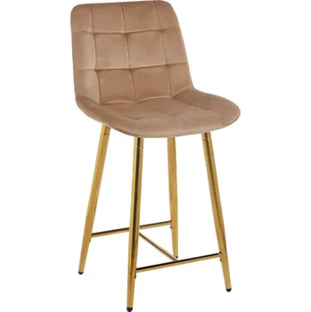 Barová židle Barová židle velvet cappuccino zlatý rám H1-FX