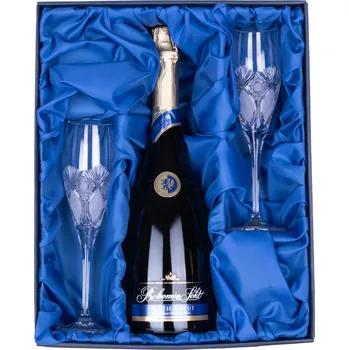 Sklenice ONTE CRYSTAL Bohemia Sekt Prestige Brut se 2 skleničkami 150ml, Exclusive