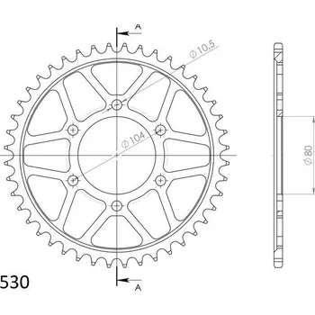 Řetězová sada pro motocykl SUPERSPROX Řetězová rozeta SUPERSPROX RFE-488:44-BLK černý 44 zubů, 530