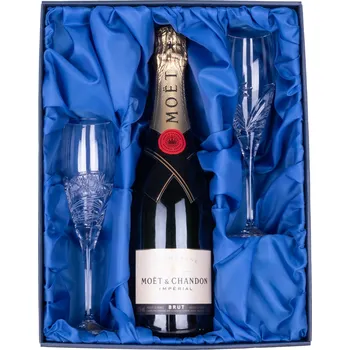 Sklenice ONTE CRYSTAL Moët & Chandon Imperial Brut a sklenice 150ml, Kometa Šampus set - počet skleniček: 4 broušené skleničky