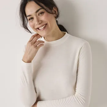 Dámské tričko Termo tričko se stojáčkem Thermoperle, dlouhé rukávy slonová kost 34/36