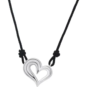 Náhrdelník Majya Stříbrný přívěsek HEART s černou šňůrkou Ag/; ≤4,15 g 11894