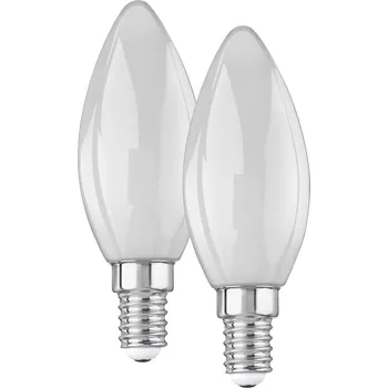 Žárovka LIVARNO home Filamentová LED žárovka, 2 kusy (svíčka E14, mléčná 2,2 W, 2 kusy)