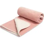 Sensillo Plyšová oboustranná deka pudrově růžová krémová