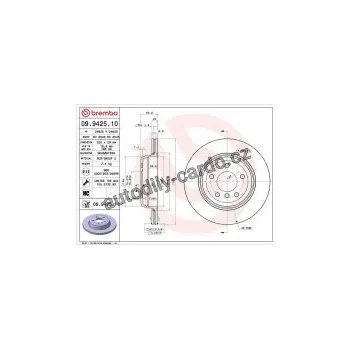 Brzdový kotouč Brzdový kotouč BREMBO 09.9425.10 - BMW