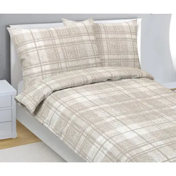 Povlečení Bellatex Povlečení krepové, Dlaždice Béžová - 140x200, 70x90 cm