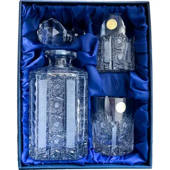 Sklenice ONTE CRYSTAL Whisky set se skleničkami 330ml, Iris Varianty setu: Karafa + 2 skleničky