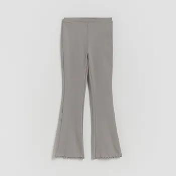 Reserved - Legíny z žebrovaného žerzejového úpletu - světle šedá - 957FF-09X - 957FF-09X-128