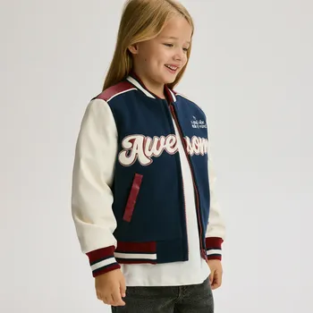 Dívčí bunda Reserved - Bunda bomber s ozdobnou výšivkou - tmavomodrá - 223EX-59X - 223EX-59X-122