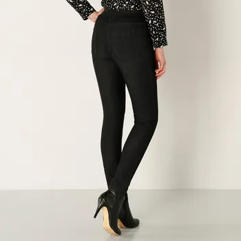Dámské legíny Denimové strečové džegíny s pružným pasem, pro nižší postavu černá 36