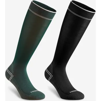 FOUGANZA Jezdecké podkolenky extra tenké pro dospělé 39/42 ZELENÁ|ČERNÁ