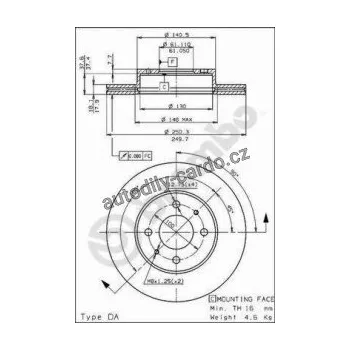 Brzdový kotouč Brzdový kotouč BREMBO 09.5746.10 - NISSAN