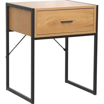 Noční stolek Noční stolek přírodní dub/černý rám SN10-FXJG