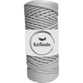 Příze Polyesterová příze plochá 3mm/100m šedá