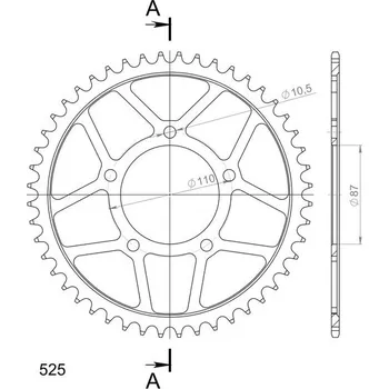 Řetězová sada pro motocykl SUPERSPROX Řetězová rozeta SUPERSPROX RFE-807:48-BLK černý 48 zubů, 525