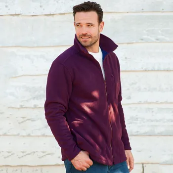 Pánská mikina Blancheporte Fleecová mikina na zip, s hřejivou podšívkou švestková/námořnická modrá 137/146 (4XL)