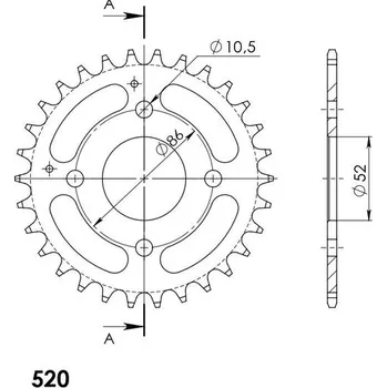 Řetězová sada pro motocykl SUPERSPROX Řetězová rozeta SUPERSPROX RFE-1071:30-BLK černý 30 zubů, 520