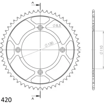 Řetězová sada pro motocykl SUPERSPROX Řetězová rozeta SUPERSPROX RFE-209:56-BLK černý 56 zubů, 420