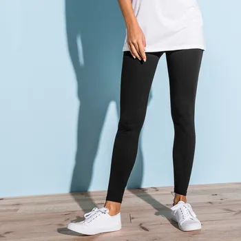 Jednobarevné legíny s pružným pasem černá 56