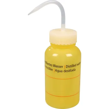 Krycí sklíčko k mikroskopu Bezpečnostní střička z LDPE, nápis Destilovaná voda, 500 ml, BJ = 12 kusů