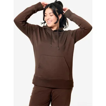 Dámská mikina DOMYOS Dámská fitness mikina s kapucí XS KAŠTANOVÁ