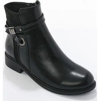 Dámské kozačky Kotníkové kozačky se zipem a sponou černá 40