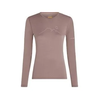 Dámské tričko Icebreaker Merino 200 Oasis LS Crewe Rainer Ridge Women SUMMIT růžová M