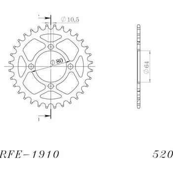 Řetězová sada pro motocykl SUPERSPROX Řetězová rozeta SUPERSPROX RFE-1910:32-BLK černý 32 zubů, 520