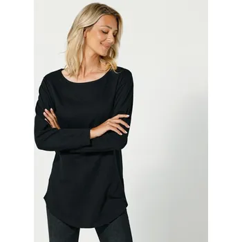 Dámské tričko Dlouhé tričko s dlouhými rukávy černá 54